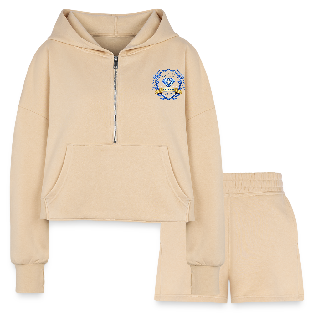 Centennial Hoodie & Jogger Short Set - nude