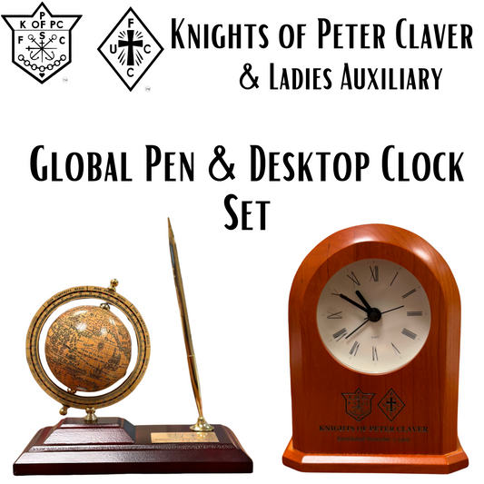 Desktop Clock & Globe Pen Set