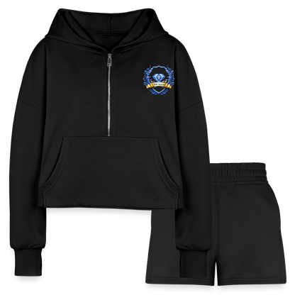 Centennial Hoodie & Jogger Short Set - black