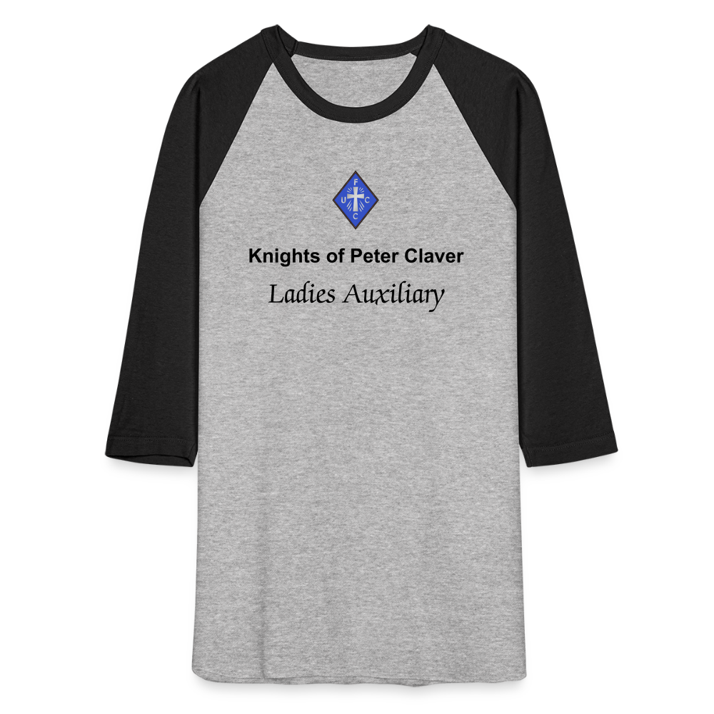Ladies Baseball T-Shirt - heather gray/black