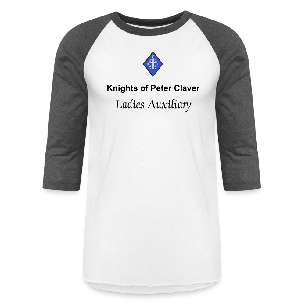 Ladies Baseball T-Shirt - white/charcoal