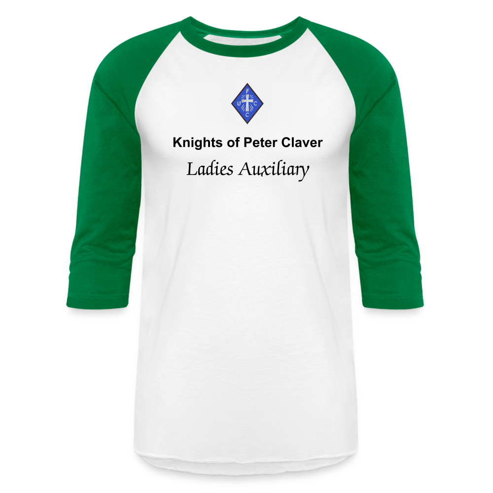 Ladies Baseball T-Shirt - white/kelly green