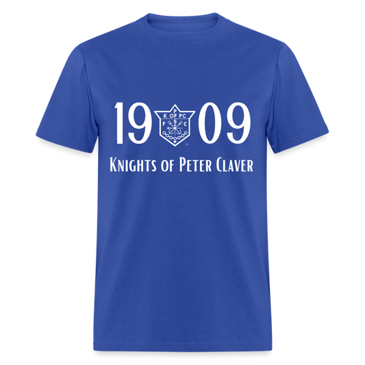 Men's 1909 Men's Founders Day Shirt w/ white writing - royal blue