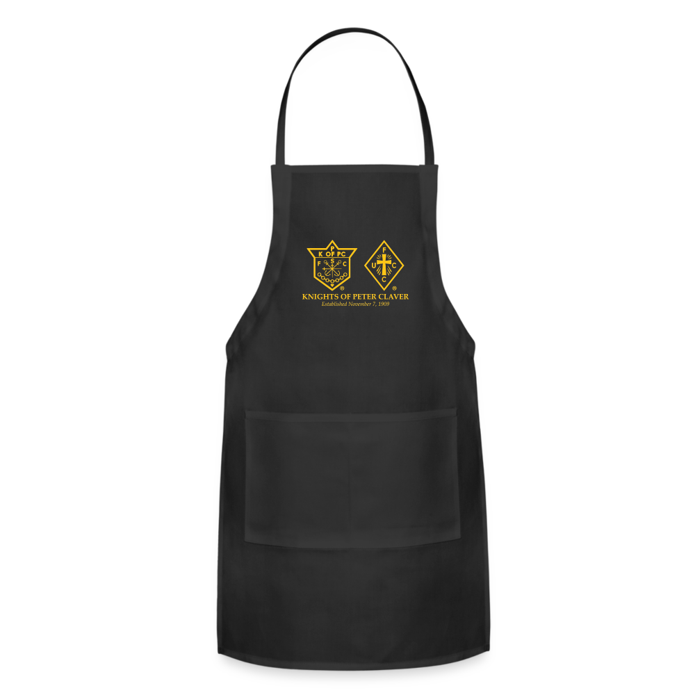 Adjustable Apron with Gold Writing - black